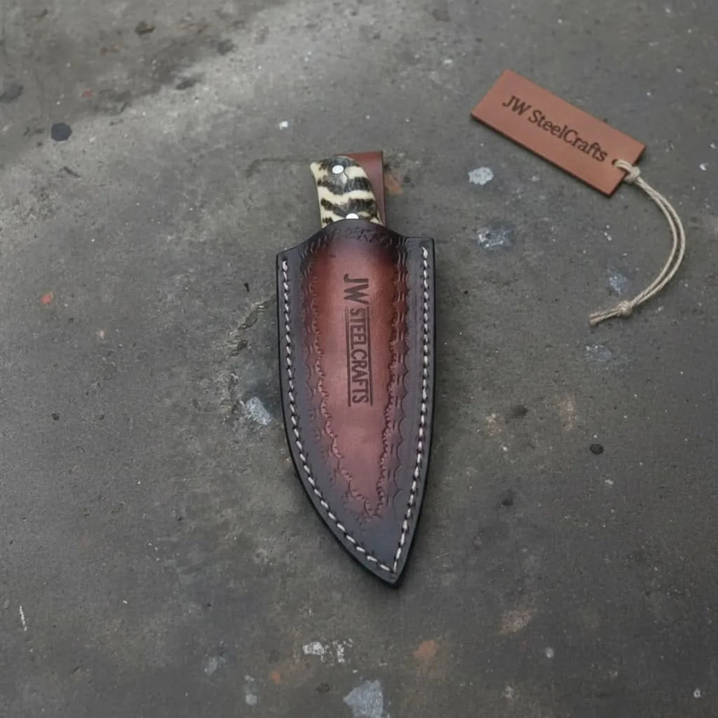 Compact Outdoor Knife Stainless Steel Blade  Ram Horn or Wengi Wood Handle