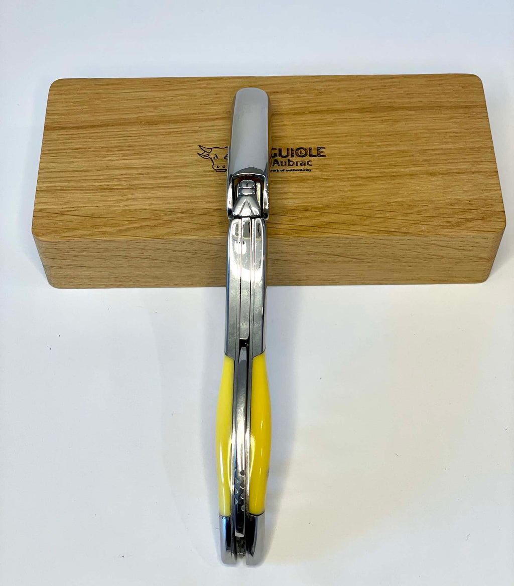 Handcrafted Sommelier Waiter's Corkscrew with Sunshine Yellow Corian Handle by Laguiole en Aubrac