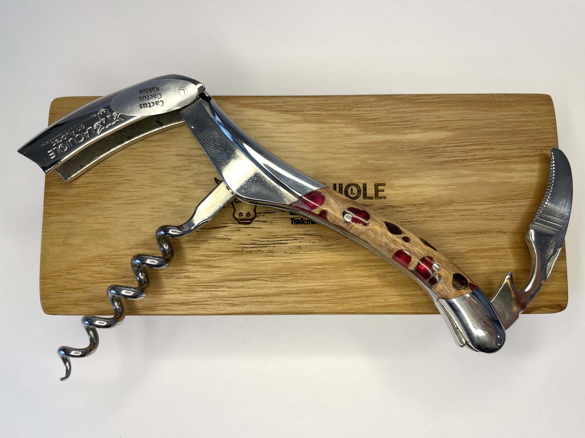 Handcrafted Sommelier Waiter's Corkscrew with Cactus Fuchsia Handle by Laguiole en Aubrac