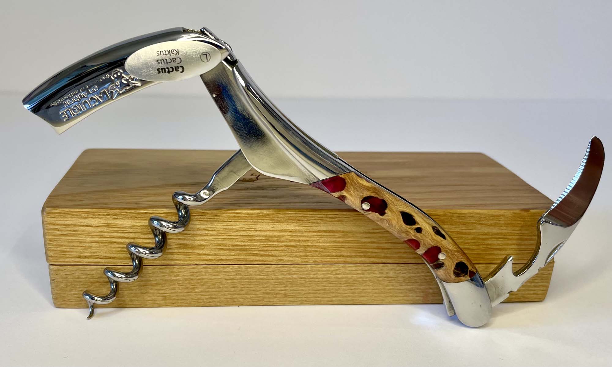 Handcrafted Sommelier Waiter's Corkscrew with Cactus Fuchsia Handle by Laguiole en Aubrac
