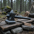 Sculpted Damascus Steel War Hammer 12" Handmade Full Damascus Collectible Piece