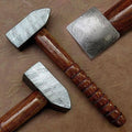 Smith's Cross-Peen Hammer 10" Handmade Damascus Steel Blacksmith Hammer