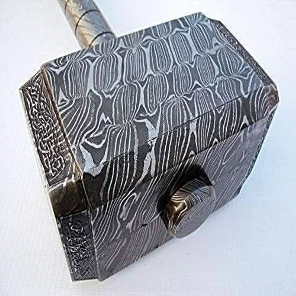 Asgard Forge Hammer 10" Handmade One-Piece Full Damascus Steel Blacksmith Hammer