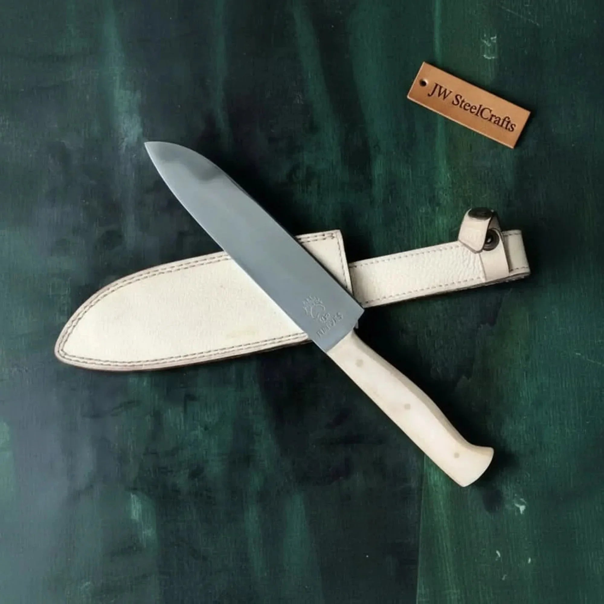 Drop Point Micarta White Hunting Knife Micarta Handle Fixed Blade 13 Inch Overall