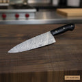 Handmade Damascus Gyuto Knife, Black Resin Handle Japanese Chef Knife, Forged Damascus Steel Kitchen Knife, Professional Gyuto, JW SteelCrafts