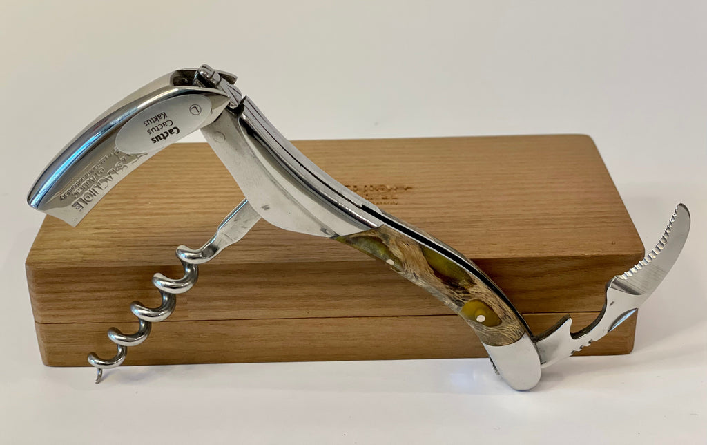 Handcrafted Sommelier Waiter's Corkscrew with Cactus Amber Handle by Laguiole en Aubrac