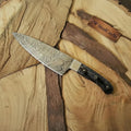 7" Gyuto Chef Knife — Twisted Pattern Damascus Steel with Black Pakka Wood Handle | JW SteelCrafts