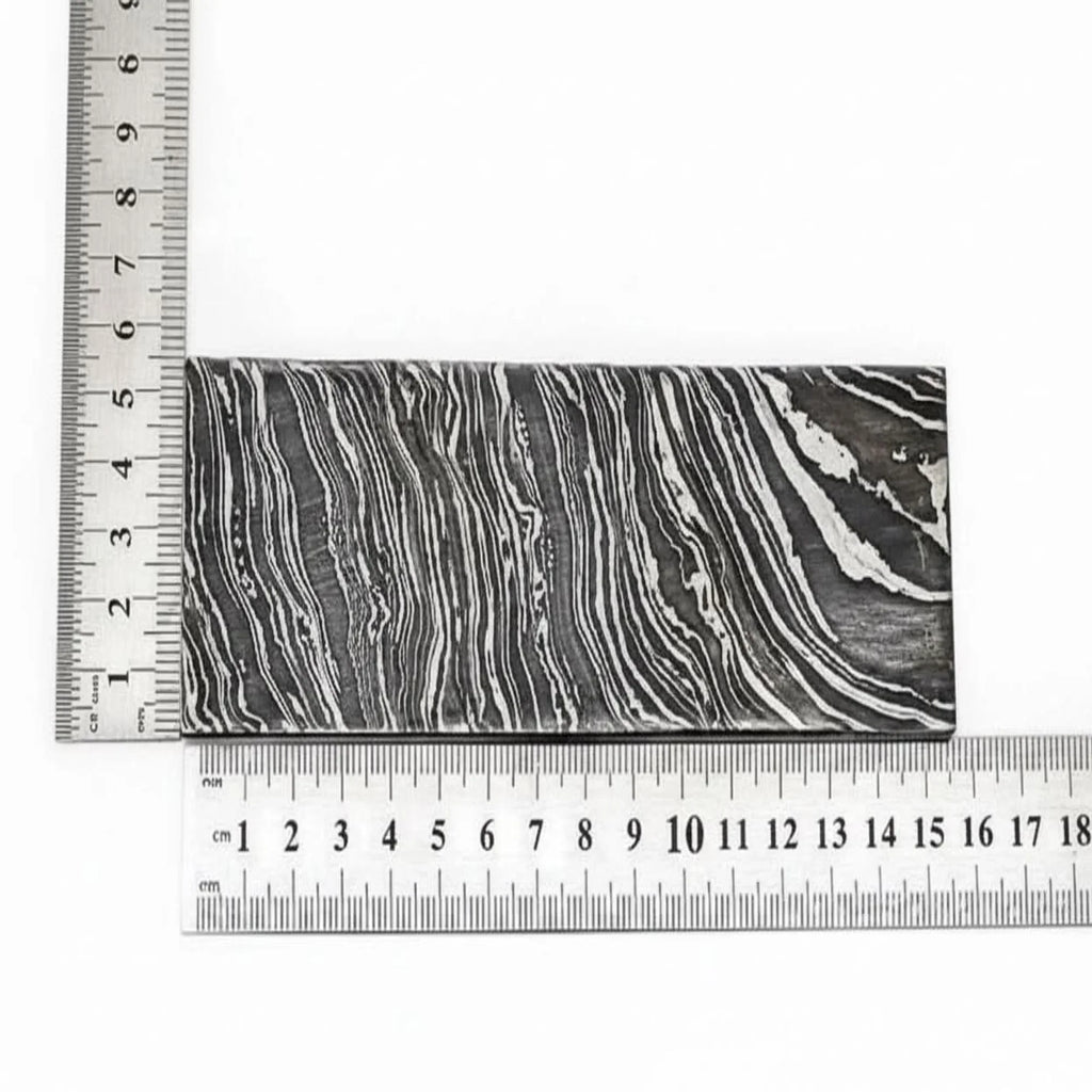 Damascus Steel Billet Bar 4mm Thick Pattern Welded Blank for Knife Making