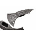 Ravenspine Spike Axe 7" Handmade Damascus Bearded Head with Spike