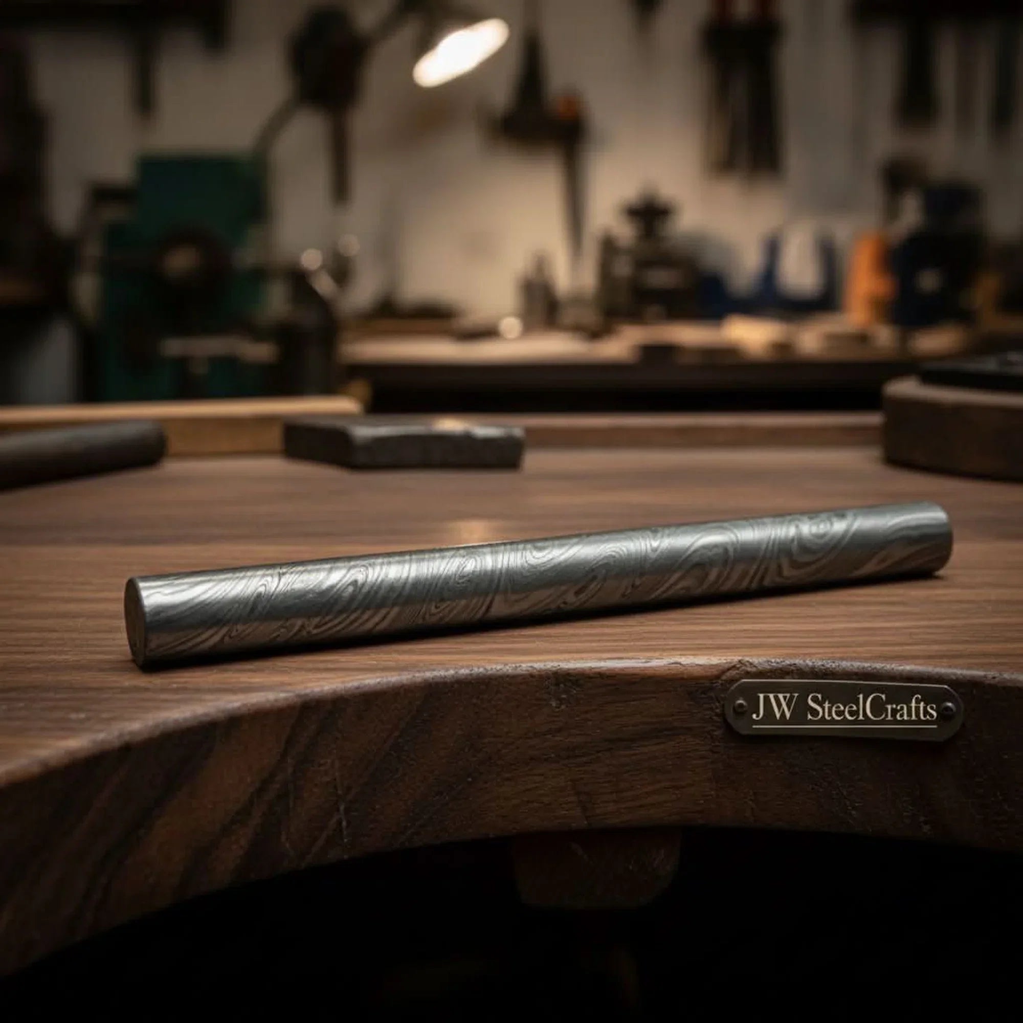 Glimmerforge Damascus Rod 14" BilletFor Guard , Rings And Jewelery Making/ Raw Materials for Jewelery DK-0126 and JW SteelCrafts
