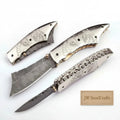 Hand Engraved Damascus Folding Knife with Skull Design & Brass Liners – Collector Pocket Knife