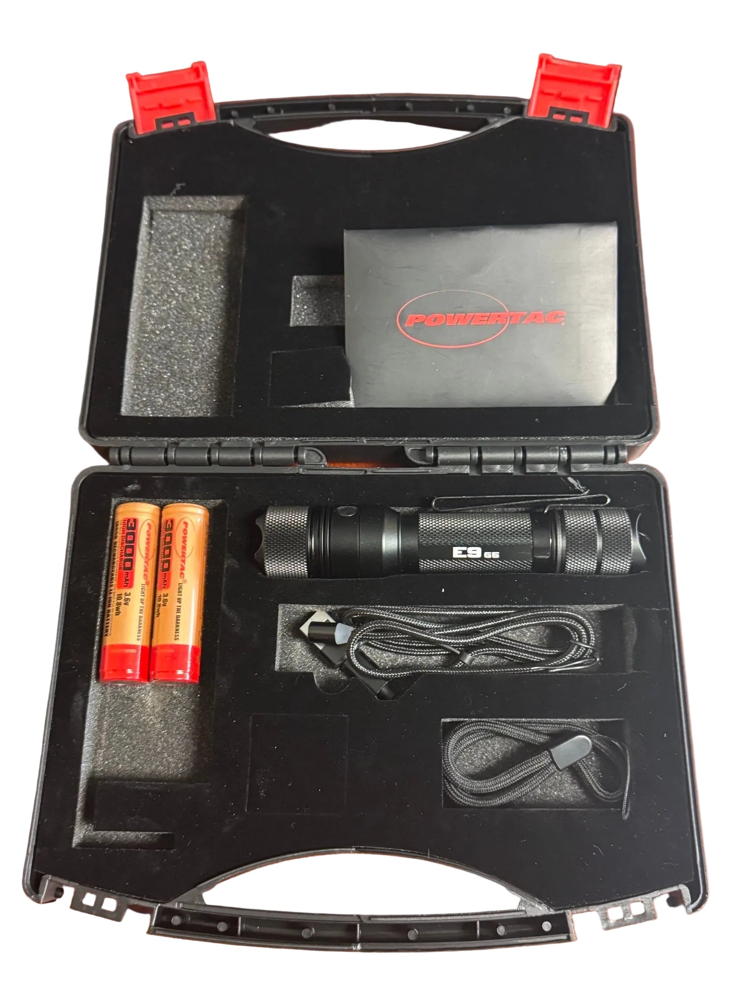 E9 GEN5 + Spare Battery Power Bundle in Hard Shell Case - 3,000 Lumen Tactical Flashlight with Backup Power