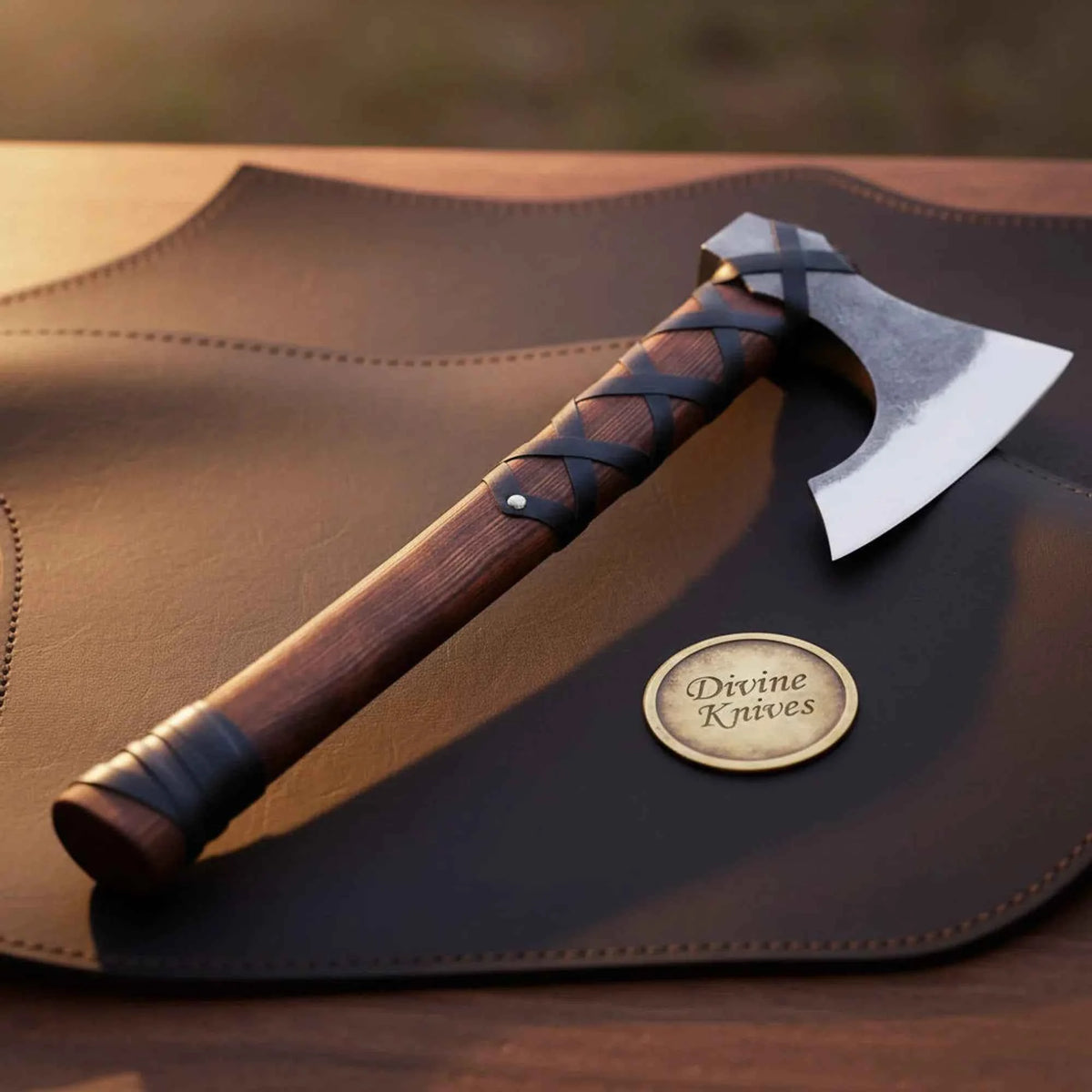 Duskedge Ragnar Lothbrok Norse Pattern Hatchet with Two-Tone Head