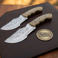 Guthook Tracker Knife Duo with Damascus steel blades and G10 handles - Relic & Reel