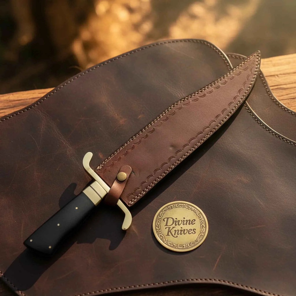 S-Guard Old West Bowie Knife with Curved Brass Guard