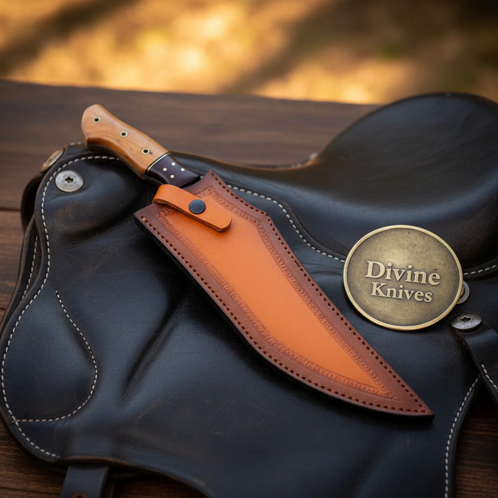 San Mai Clip Point Tracker Bowie outdoor fixed blade knife by Divine Knives - Relic & Reel