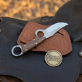 Divine Knives Karambit-style Damascus steel bull cutter knife | Relic & Reel