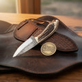 Crown Stag Drop Point Hunter Knife with Damascus steel blade - Divine Knives | Relic & Reel