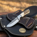 Stag Antler Cross-Hatch Skinner Knife for field dressing and camp use - outdoor fixed blade knife | Relic & Reel