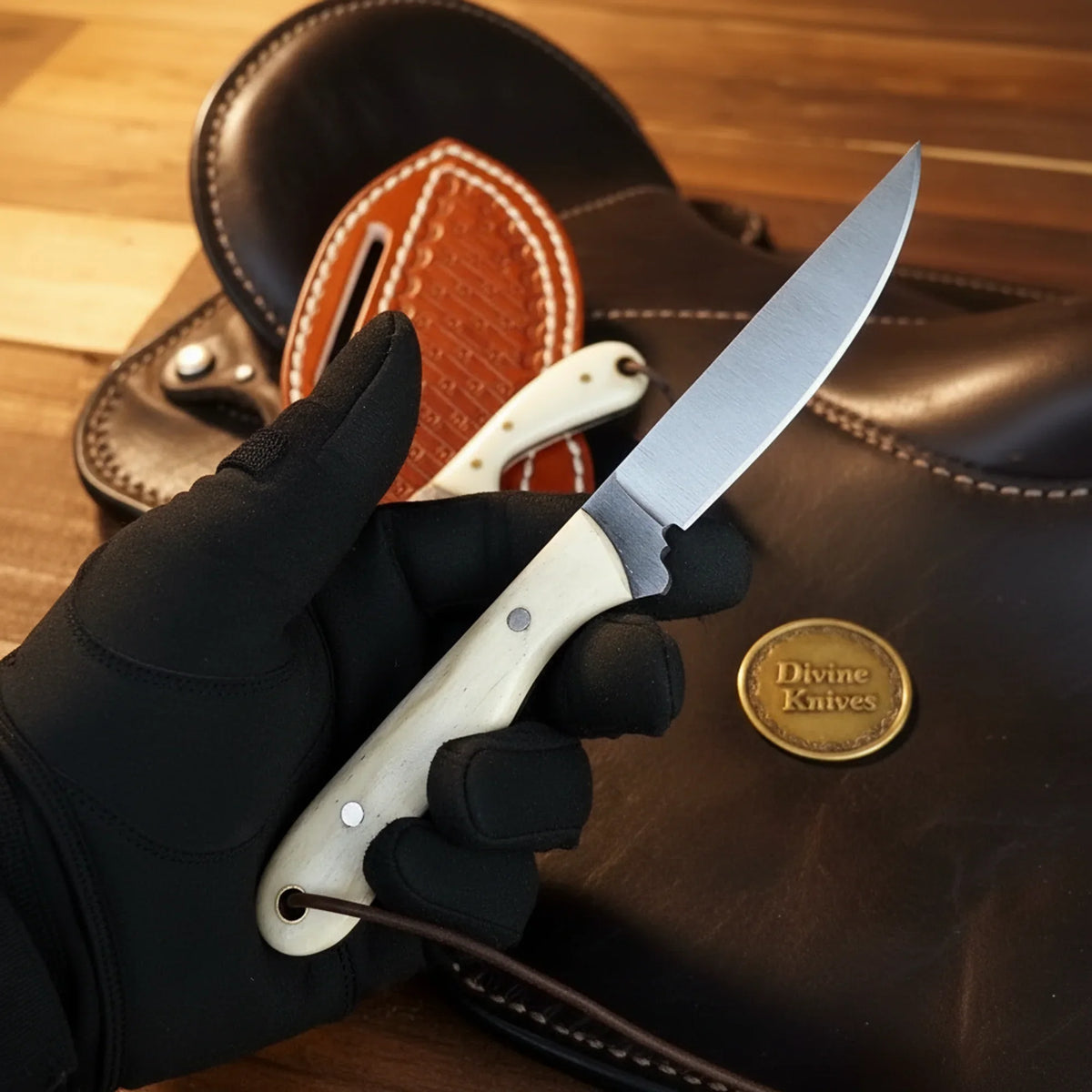 Camel Bone Bird and Trout Knife with carbon steel blade - outdoor fixed blade knife | Relic & Reel
