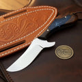 Blue Resin Upswept Cowboy Skinner outdoor fixed blade knife - Relic & Reel