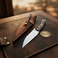 Scalloped Micarta Clip-Point Knife with a smooth satin blade