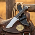Upswept D2 Tanto Knife with Textured Handle