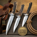 3-Piece Stag Handle Clip Point Knife Set with Brass Bolsters