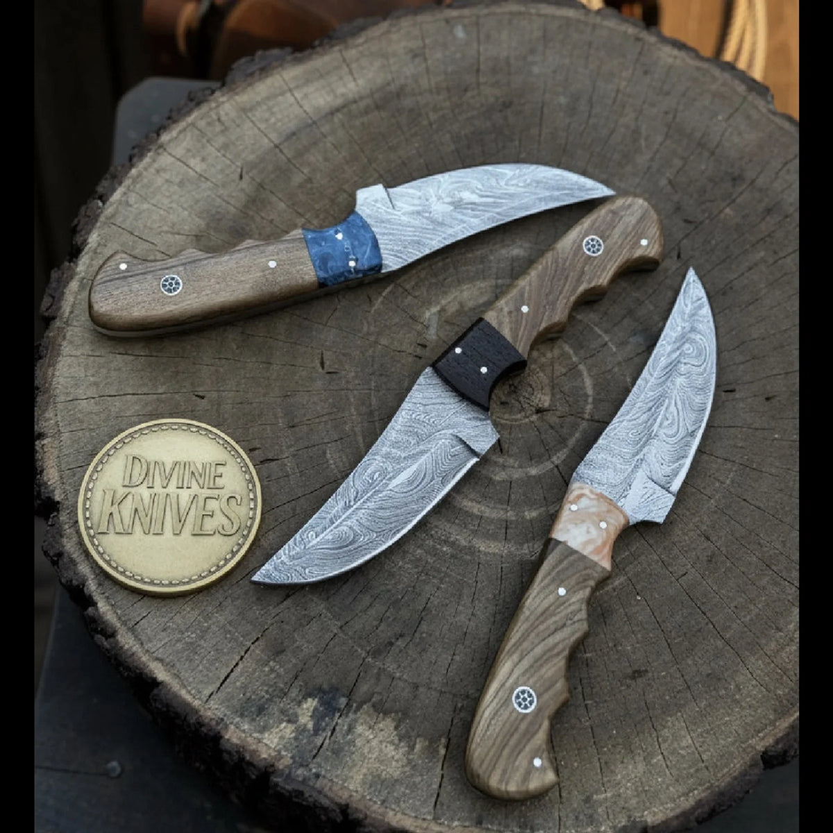 Handmade Rosewood Handle Damascus Chef Knife Set