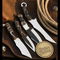 Damascus Hunting Knife Set with Durable Resin Handles