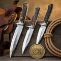 3-Piece Stag Handle Clip Point Knife Set with Brass Bolsters