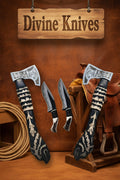 Wolf Engraved Axe and Skinner Knife Combo Set