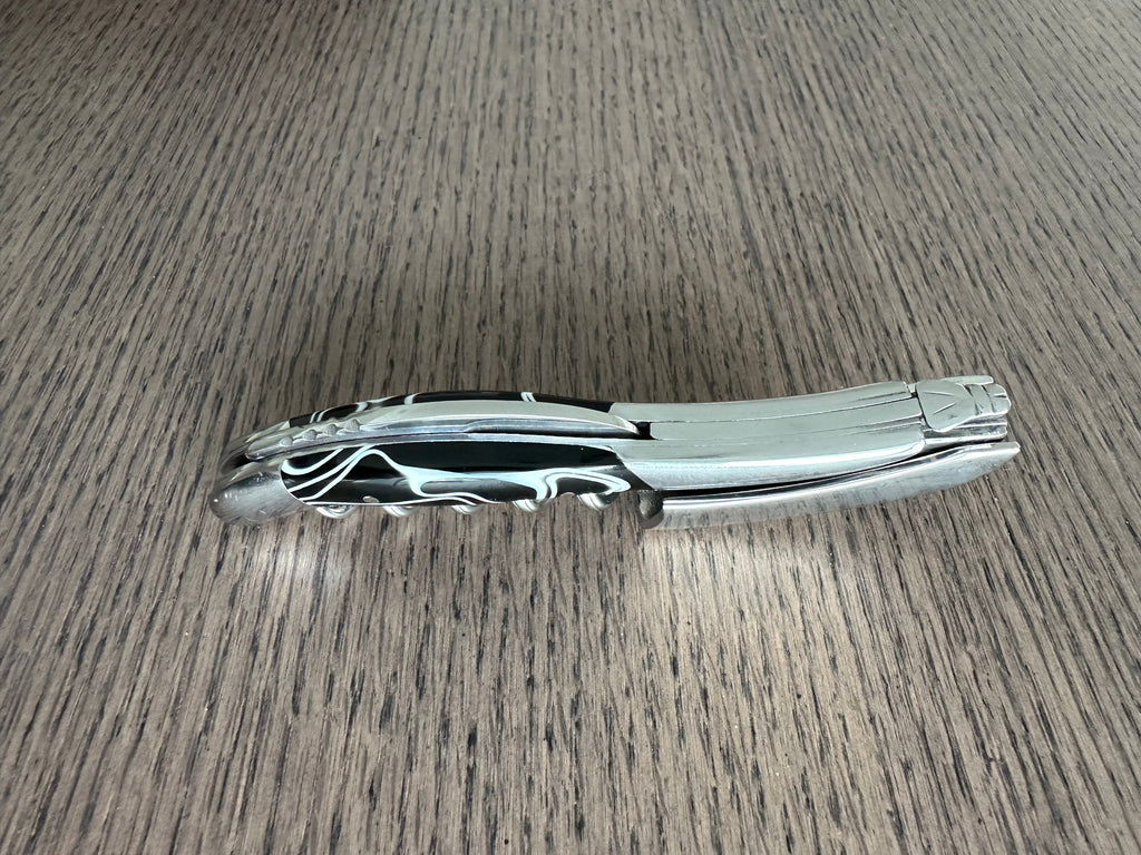 Handcrafted Sommelier Waiter's Corkscrew with Marshmallow Black Handle by Laguiole en Aubrac