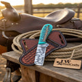 Pinecone Pocket Bull Cutter with Acid Etched Carbon Steel Blade