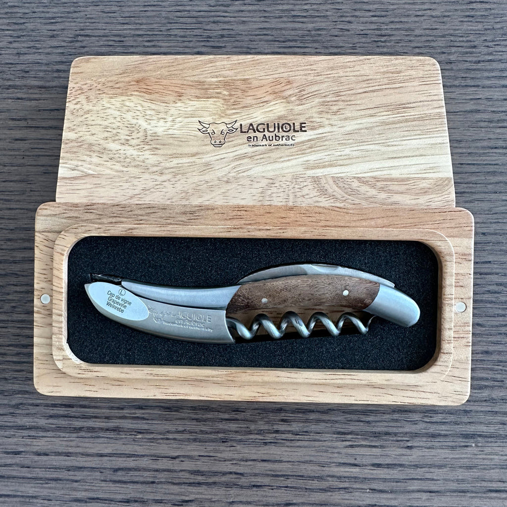 Handcrafted Sommelier DeLuxe No 6 Waiter's Corkscrew with Grapevine Wood Handle by Laguiole en Aubrac