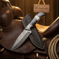 Jimping Bushcraft Bowie Knife with Black Micarta Handle
