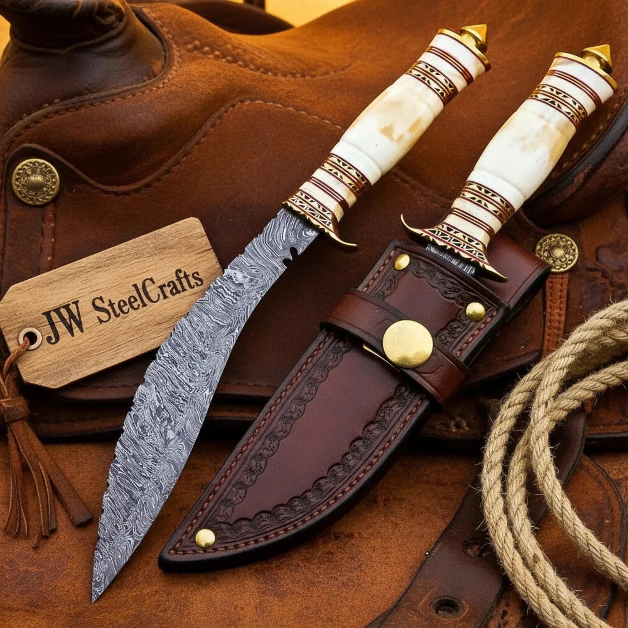 Imperial Stacked-Bone Kukri with Camel Bone Handle