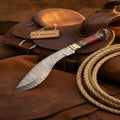 Crown Stag Kukri Bowie Knife with Layered Resin Handle