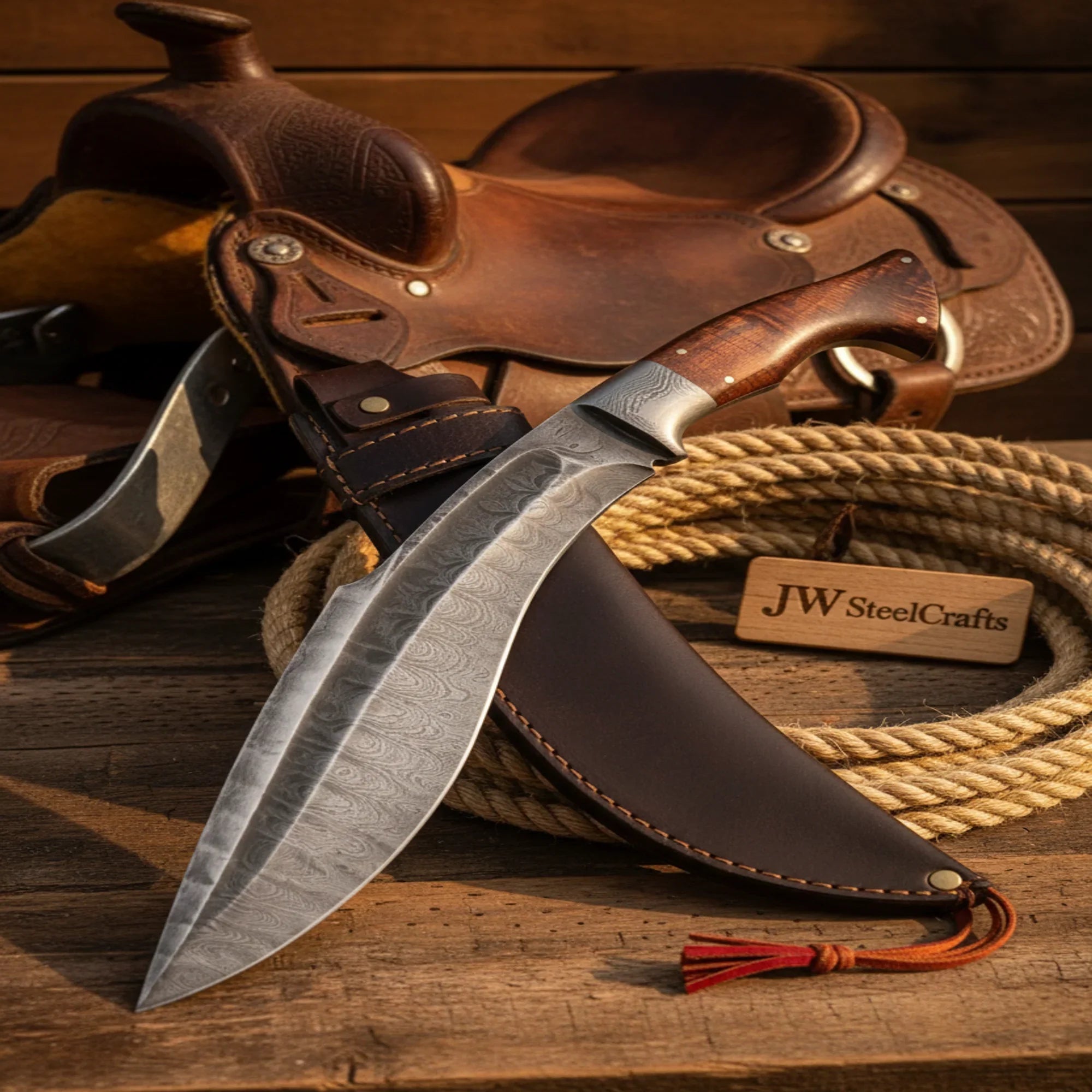 Ember Tassel Kukri Knife 9" Rosewood Handle Fuller Blade Gurkha Survival Bushcraft Chopper