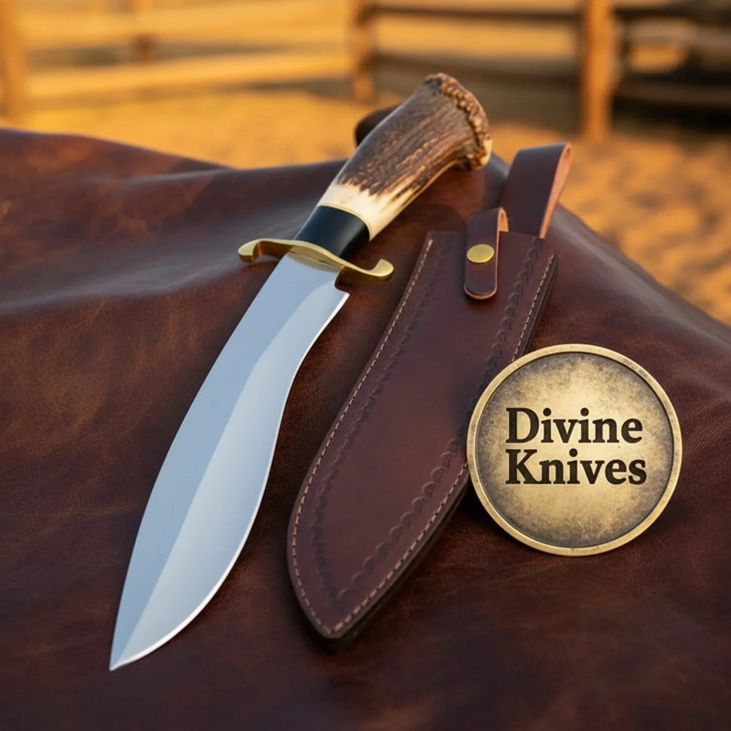 Stag Antler Classic Bowie Knife for Historical Display