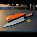 Copper Wood Handle Nakiri Chef Knife with Black Bolster for Precise Vegetable Prep
