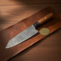 Olive Wood Handle Santoku Knife with Japanese Style for Precision Kitchen Prep