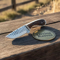 Stag Horn Cowboy Knife with Rasp Steel Blade – Compact EDC & Outdoor Tool (6-Inch)