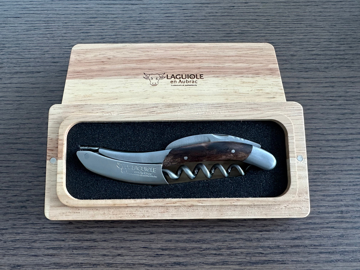 Handcrafted Sommelier Waiter's Corkscrew with Grapevine Wood Handle by Laguiole en Aubrac