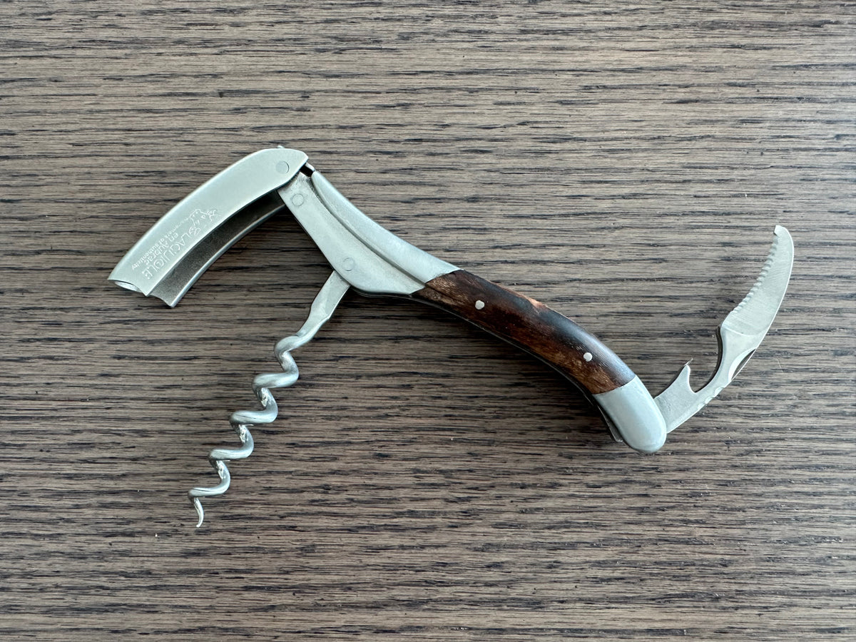 Handcrafted Sommelier Waiter's Corkscrew with Grapevine Wood Handle by Laguiole en Aubrac