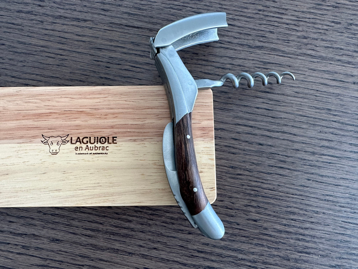 Handcrafted Sommelier Waiter's Corkscrew with Grapevine Wood Handle by Laguiole en Aubrac
