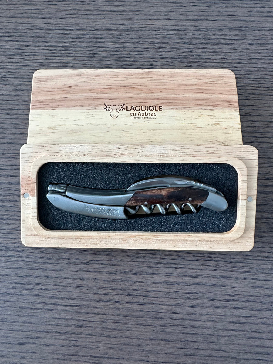 Handcrafted Sommelier Waiter's Corkscrew with Grapevine Wood Handle by Laguiole en Aubrac
