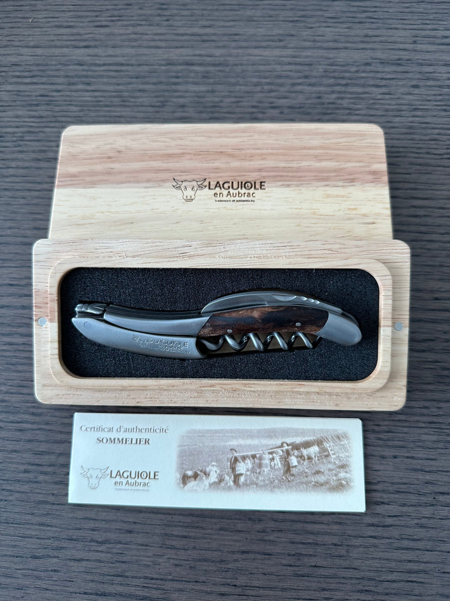 Handcrafted Sommelier Waiter's Corkscrew with Grapevine Wood Handle by Laguiole en Aubrac