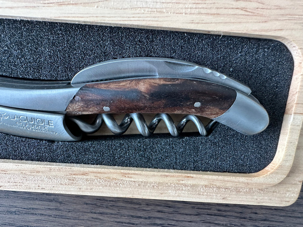 Handcrafted Sommelier Waiter's Corkscrew with Grapevine Wood Handle by Laguiole en Aubrac