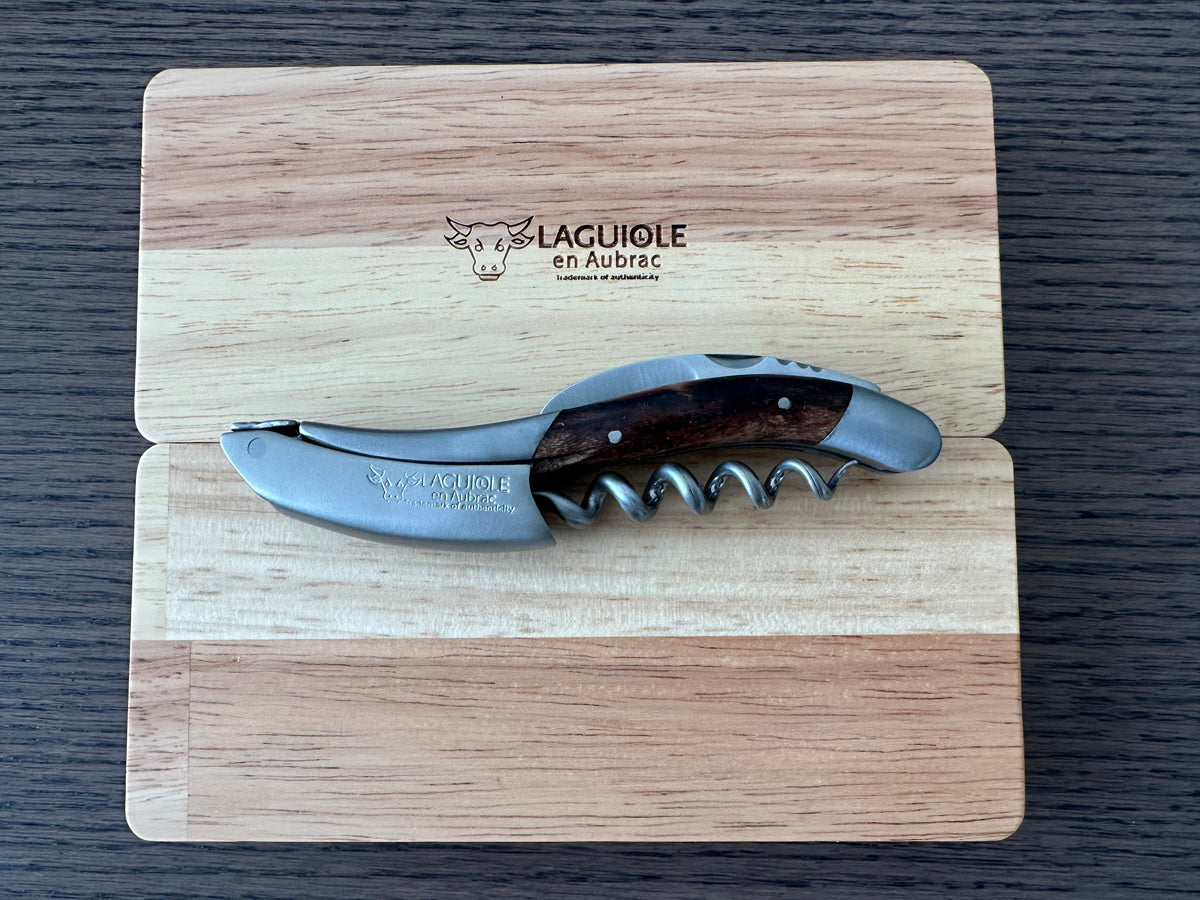 Handcrafted Sommelier Waiter's Corkscrew with Grapevine Wood Handle by Laguiole en Aubrac